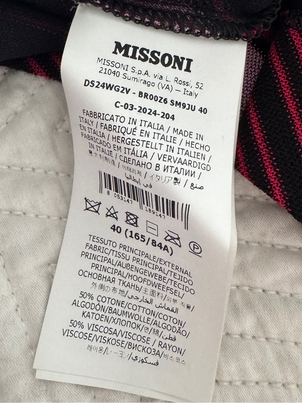 Missoni Pink and Black Chevron Turtleneck Long-Sleeve Dress - Picture 7 of 9
